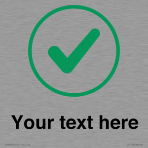 Custom plain background, green tick in circle sign